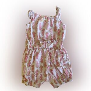 Carter's Pink and White Seahorse Romper
